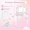 image:imageINFANS Kids Vanity 2 in 1 Wooden Princess Makeup Table and Stool Set with TriFolding Detachable Mirror 10 Accessories Toddler Pretend Beauty Dressing Play for Girls Aged 3Platinum