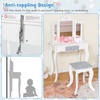 image:imageINFANS Kids Vanity 2 in 1 Wooden Princess Makeup Table and Stool Set with TriFolding Detachable Mirror 10 Accessories Toddler Pretend Beauty Dressing Play for Girls Aged 3White