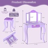 image:imageINFANS Kids Vanity 2 in 1 Wooden Princess Makeup Table and Stool Set with TriFolding Detachable Mirror 10 Accessories Toddler Pretend Beauty Dressing Play for Girls Aged 3Purple