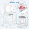 image:imageINFANS Kids Vanity 2 in 1 Wooden Princess Makeup Table and Stool Set with TriFolding Detachable Mirror 10 Accessories Toddler Pretend Beauty Dressing Play for Girls Aged 3White