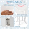 image:imageINFANS Kids Vanity 2 in 1 Wooden Princess Makeup Table and Stool Set with TriFolding Detachable Mirror 10 Accessories Toddler Pretend Beauty Dressing Play for Girls Aged 3White