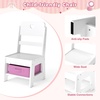 image:imageINFANS Kids Vanity with Lights Princess Makeup Desk with Mirror Jewelry Hanger Fabric Drawers Toddler Table and Chair Set Pretend Play for GirlsWhite with Jewelry Stand