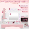 image:imageINFANS Kids Vanity with Lights Princess Makeup Desk with Mirror Jewelry Hanger Fabric Drawers Toddler Table and Chair Set Pretend Play for GirlsWhite with Jewelry Stand
