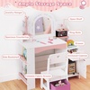 image:imageINFANS Kids Vanity with Lights Princess Makeup Desk with Mirror Jewelry Hanger Fabric Drawers Toddler Table and Chair Set Pretend Play for GirlsWhite with Jewelry Stand