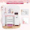 image:imageINFANS Kids Vanity with Lights Princess Makeup Desk with Mirror Jewelry Hanger Fabric Drawers Toddler Table and Chair Set Pretend Play for GirlsWhite with Jewelry Stand