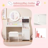 image:imageINFANS Kids Vanity with Lights Princess Makeup Desk with Mirror Storage Shelves Toddler Table and Chair Set Pretend Play for Girls Aged 49Cream White