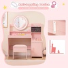image:imageINFANS Kids Vanity with Lights Princess Makeup Desk with Mirror Storage Shelves Toddler Table and Chair Set Pretend Play for Girls Aged 49Pink