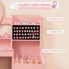image:imageINFANS Kids Vanity with Lights Princess Makeup Desk with Mirror Storage Shelves Toddler Table and Chair Set Pretend Play for Girls Aged 49Pink