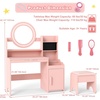 image:imageINFANS Kids Vanity with Lights Princess Makeup Desk with Mirror Storage Shelves Toddler Table and Chair Set Pretend Play for Girls Aged 49Pink