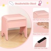 image:imageINFANS Kids Vanity with Lights Princess Makeup Desk with Mirror Storage Shelves Toddler Table and Chair Set Pretend Play for Girls Aged 49Pink