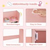 image:imageINFANS Kids Vanity with Lights Princess Makeup Desk with Mirror Storage Shelves Toddler Table and Chair Set Pretend Play for Girls Aged 49Pink