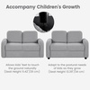 image:imageINFANS Kids Sofa 2 Seat Soft Thick Upholstered Couch with Plush Fabric Solid Wooden Frame Armrest Chair Lounge for Playroom Kids Boys GirlsGrey