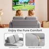 image:imageINFANS Kids Sofa 2 Seat Soft Thick Upholstered Couch with Plush Fabric Solid Wooden Frame Armrest Chair Lounge for Playroom Kids Boys GirlsGrey