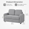image:imageINFANS Kids Sofa 2 Seat Soft Thick Upholstered Couch with Plush Fabric Solid Wooden Frame Armrest Chair Lounge for Playroom Kids Boys GirlsGrey