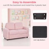 image:imageINFANS Kids Sofa 2 Seat Soft Thick Upholstered Couch with Plush Fabric Solid Wooden Frame Armrest Chair Lounge for Playroom Kids Boys GirlsPink