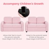 image:imageINFANS Kids Sofa 2 Seat Soft Thick Upholstered Couch with Plush Fabric Solid Wooden Frame Armrest Chair Lounge for Playroom Kids Boys GirlsPink