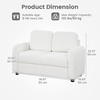 image:imageINFANS Kids Sofa 2 Seat Soft Thick Upholstered Couch with Plush Fabric Solid Wooden Frame Armrest Chair Lounge for Playroom Kids Boys GirlsWhite
