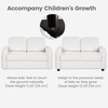 image:imageINFANS Kids Sofa 2 Seat Soft Thick Upholstered Couch with Plush Fabric Solid Wooden Frame Armrest Chair Lounge for Playroom Kids Boys GirlsWhite