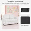 image:imageINFANS Kids Sofa 2 Seat Soft Thick Upholstered Couch with Plush Fabric Solid Wooden Frame Armrest Chair Lounge for Playroom Kids Boys GirlsWhite