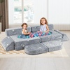 image:imageINFANS Modular Kids Play Couch 10PCS Fluorescent Toddler Creative Sectional Fort Building Sofa for Playroom Bedroom Children Convertible Soft Foam Furniture Playset Floor Cushion Boys Girls10 PCS