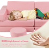 image:imageINFANS Modular Kids Play Couch 13 PCS Toddler Creative Sectional Fort Building Sofa for Bedroom Playroom Children Convertible Versatile Soft Foam Furniture Playset Crawling Floor CushionPink