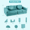 image:imageINFANS Modular Kids Play Couch 13 PCS Toddler Creative Sectional Fort Building Sofa for Bedroom Playroom Children Convertible Versatile Soft Foam Furniture Playset Crawling Floor CushionGreen
