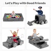 image:imageINFANS Modular Kids Play Couch 13 PCS Toddler Creative Sectional Fort Building Sofa for Bedroom Playroom Children Convertible Versatile Soft Foam Furniture Playset Crawling Floor CushionGrey