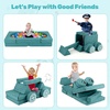 image:imageINFANS Modular Kids Play Couch 13 PCS Toddler Creative Sectional Fort Building Sofa for Bedroom Playroom Children Convertible Versatile Soft Foam Furniture Playset Crawling Floor CushionGreen