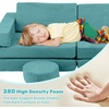 image:imageINFANS Modular Kids Play Couch 13 PCS Toddler Creative Sectional Fort Building Sofa for Bedroom Playroom Children Convertible Versatile Soft Foam Furniture Playset Crawling Floor CushionGreen