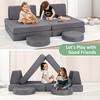 image:imageINFANS Modular Kids Play Couch 6 PCS Toddler Creative Sectional Fort Building Sofa for Playroom Bedroom Children Convertible Soft Foam Furniture Playset and Floor Cushion for Boys and Girls