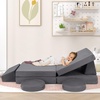 image:imageINFANS Modular Kids Play Couch 6 PCS Toddler Creative Sectional Fort Building Sofa for Playroom Bedroom Children Convertible Soft Foam Furniture Playset and Floor Cushion for Boys and Girls