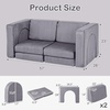 image:imageINFANS Modular Kids Play Couch 8 PCS Toddler Creative Sectional Fort Building Sofa for Playroom Bedroom Children Convertible Versatile Soft Foam Furniture Playset Crawling Floor Cushion GreyGrey