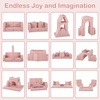 image:imageINFANS Modular Kids Play Couch 8 PCS Toddler Creative Sectional Fort Building Sofa for Playroom Bedroom Children Convertible Versatile Soft Foam Furniture Playset Crawling Floor Cushion GreyPink