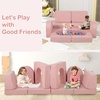 image:imageINFANS Modular Kids Play Couch 8 PCS Toddler Creative Sectional Fort Building Sofa for Playroom Bedroom Children Convertible Versatile Soft Foam Furniture Playset Crawling Floor Cushion GreyPink