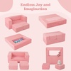 image:imageINFANS Modular Kids Play Couch Toddler Sectional Fort Building Sofa for Playroom Bedroom Convertible Soft Foam Furniture Playset and Floor Cushion for Boys and Girls PinkPink