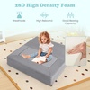 image:imageINFANS Modular Kids Play Couch Toddler Sectional Fort Building Sofa for Playroom Bedroom Convertible Soft Foam Furniture Playset and Floor Cushion for Boys and Girls PinkGrey