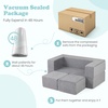 image:imageINFANS Modular Kids Play Couch Toddler Sectional Fort Building Sofa for Playroom Bedroom Convertible Soft Foam Furniture Playset and Floor Cushion for Boys and Girls PinkGrey