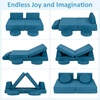 image:imageINFANS Modular Kids Play Couch Toddler Sectional Fort Building Sofa for Playroom Bedroom Convertible Soft Foam Furniture Playset and Floor Cushion for Boys and Girls PinkBlue