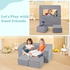 image:imageINFANS Modular Kids Play Couch Toddler Sectional Fort Building Sofa for Playroom Bedroom Convertible Soft Foam Furniture Playset and Floor Cushion for Boys and Girls PinkGrey