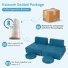 image:imageINFANS Modular Kids Play Couch Toddler Sectional Fort Building Sofa for Playroom Bedroom Convertible Soft Foam Furniture Playset and Floor Cushion for Boys and Girls PinkBlue