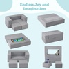 image:imageINFANS Modular Kids Play Couch Toddler Sectional Fort Building Sofa for Playroom Bedroom Convertible Soft Foam Furniture Playset and Floor Cushion for Boys and Girls PinkGrey