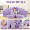 image:imageINFANS Mondular Kids Play Couch 8PCS Toddler Sectional Sofa Building Fort for Bedroom Playroom Imaginative Convertible Floor Cushion Foam Set for Boys GirlsPurple