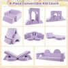 image:imageINFANS Mondular Kids Play Couch 8PCS Toddler Sectional Sofa Building Fort for Bedroom Playroom Imaginative Convertible Floor Cushion Foam Set for Boys GirlsPurple
