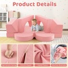 image:imageINFANS Mondular Kids Play Couch 8PCS Toddler Sectional Sofa Building Fort for Bedroom Playroom Imaginative Convertible Floor Cushion Foam Set for Boys GirlsPink