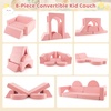 image:imageINFANS Mondular Kids Play Couch 8PCS Toddler Sectional Sofa Building Fort for Bedroom Playroom Imaginative Convertible Floor Cushion Foam Set for Boys GirlsPink