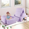 image:imageINFANS Mondular Kids Play Couch 8PCS Toddler Sectional Sofa Building Fort for Bedroom Playroom Imaginative Convertible Floor Cushion Foam Set for Boys GirlsPurple