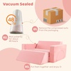 image:imageINFANS Mondular Kids Play Couch 8PCS Toddler Sectional Sofa Building Fort for Bedroom Playroom Imaginative Convertible Floor Cushion Foam Set for Boys GirlsPink