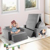 image:imageINFANS Mondular Kids Play Couch 8PCS Toddler Sectional Sofa Building Fort for Bedroom Playroom Imaginative Convertible Floor Cushion Foam Set for Boys GirlsGrey