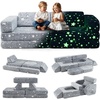 image:imageINFANS Modular Kids Play Couch 10PCS Fluorescent Toddler Creative Sectional Fort Building Sofa for Playroom Bedroom Children Convertible Soft Foam Furniture Playset Floor Cushion Boys Girls10 PCS