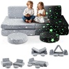 image:imageINFANS Modular Kids Play Couch 10PCS Fluorescent Toddler Creative Sectional Fort Building Sofa for Playroom Bedroom Children Convertible Soft Foam Furniture Playset Floor Cushion Boys Girls6 PCS